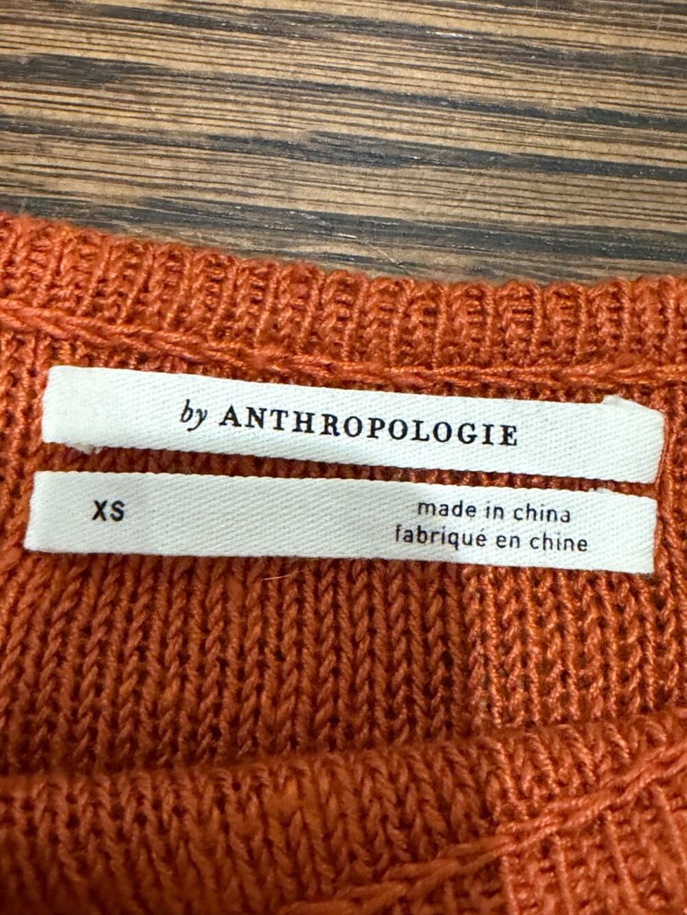 Anthropologie Linen Blend Sweater XS Burnt Orange Lightweight Oversized Knit Boh - Picture 4 of 7